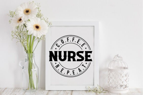 A Coffee Nurse Embroidery Design with Repetition Charm