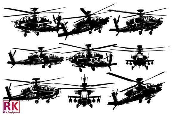 A Helicopter Silhouette Bundle for Dynamic Embroidery Projects