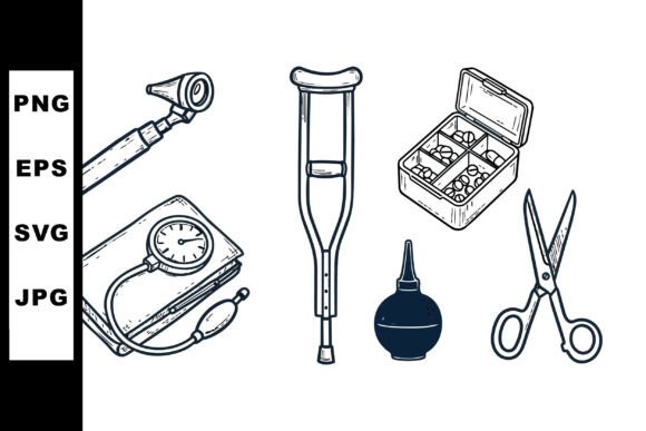 A Real Designer's Review: The Medical Equipment Sketch Clipart Set