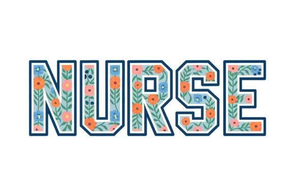 An Embroidery Designer's Take on Floral Nurse Word Art